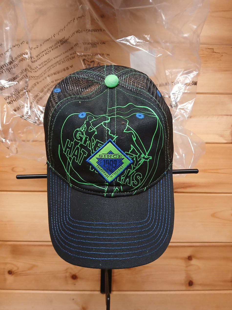 Greeley Hat Works Black and Green Trucker Cap