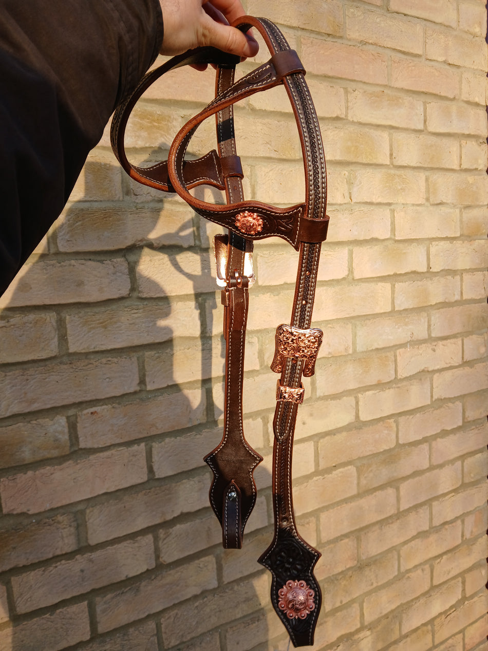 Headstall with Copper Accents