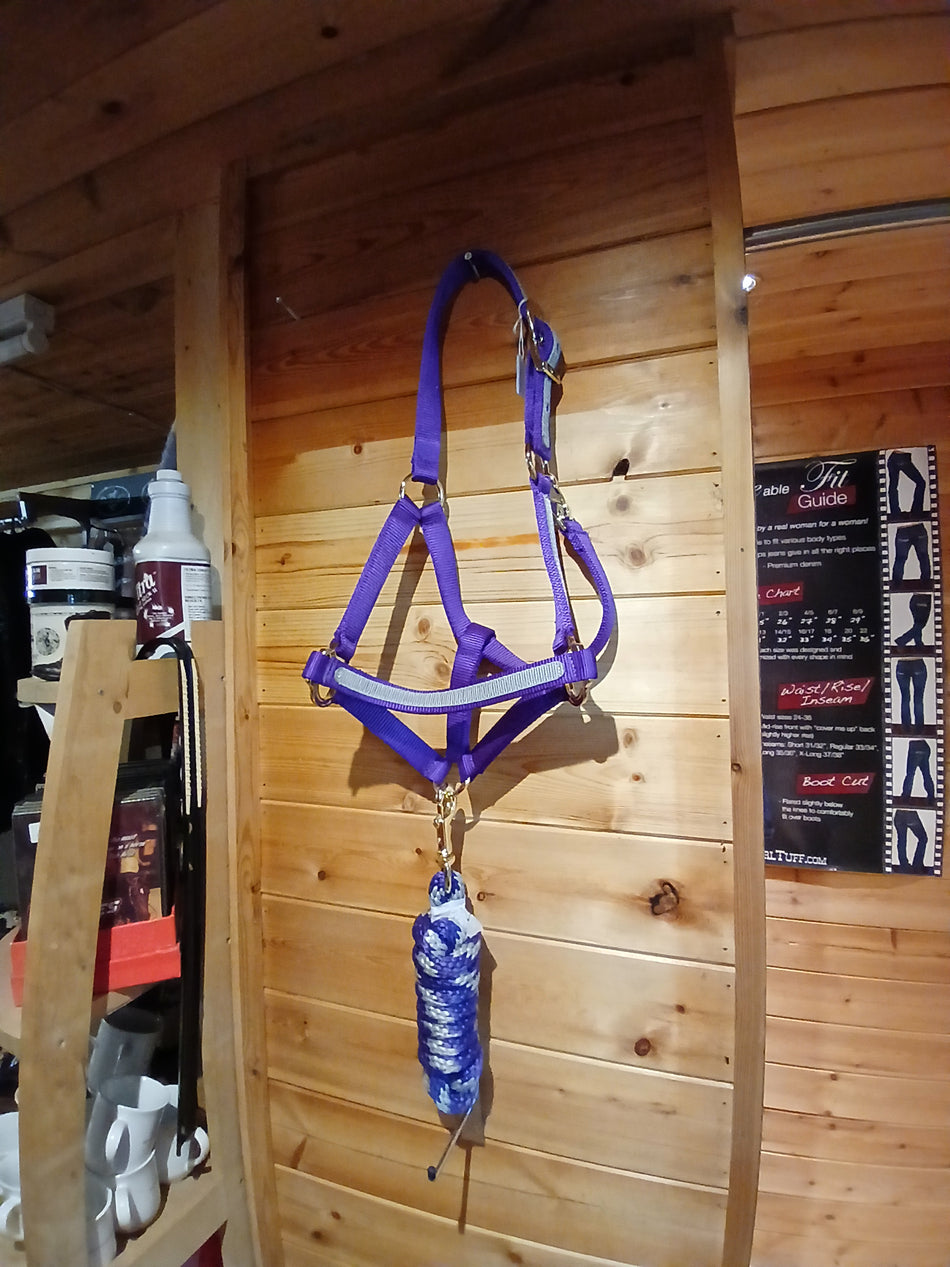Purple Headcollar and Lead Rope Set