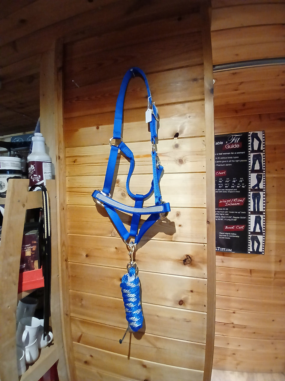 Dark Blue Headcollar and Lead Rope Set