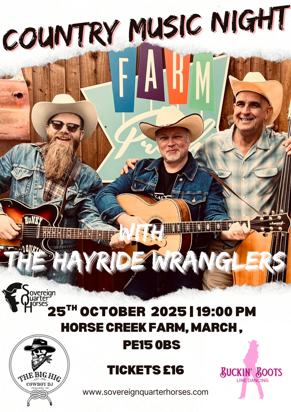 Country Music Night with The Hayride Wranglers - Saturday 25th of October 2025