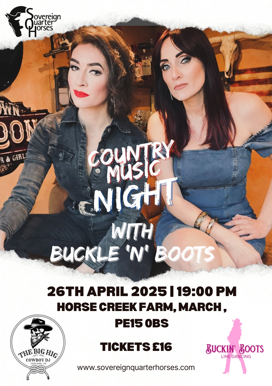 Country Music Night with Buckle 'N' Boots - Saturday 26th of April 2025