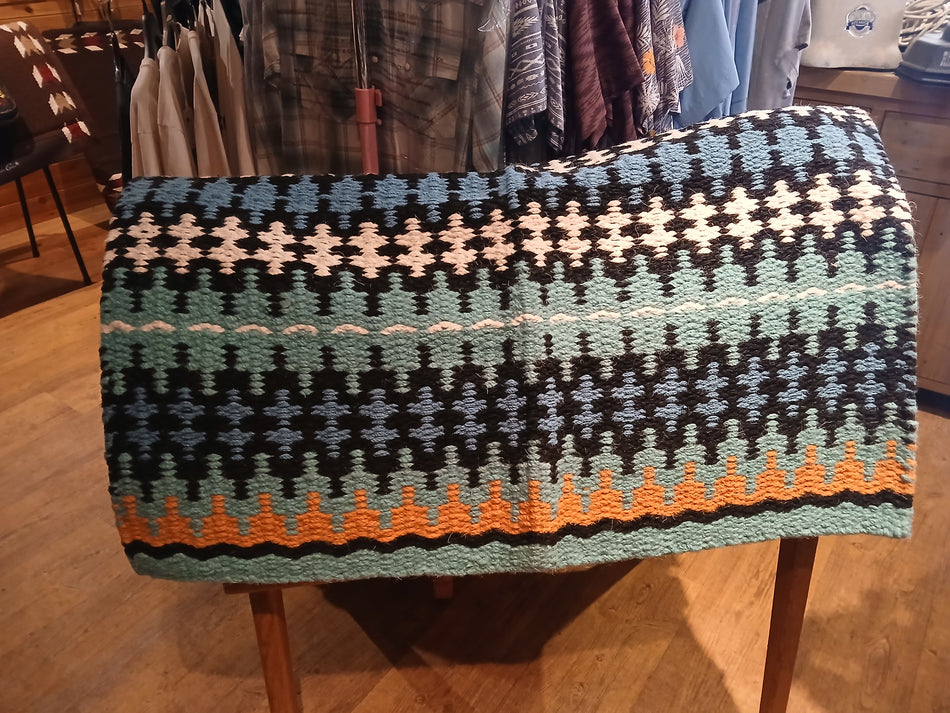 Blue & Orange Patterned Show Blanket