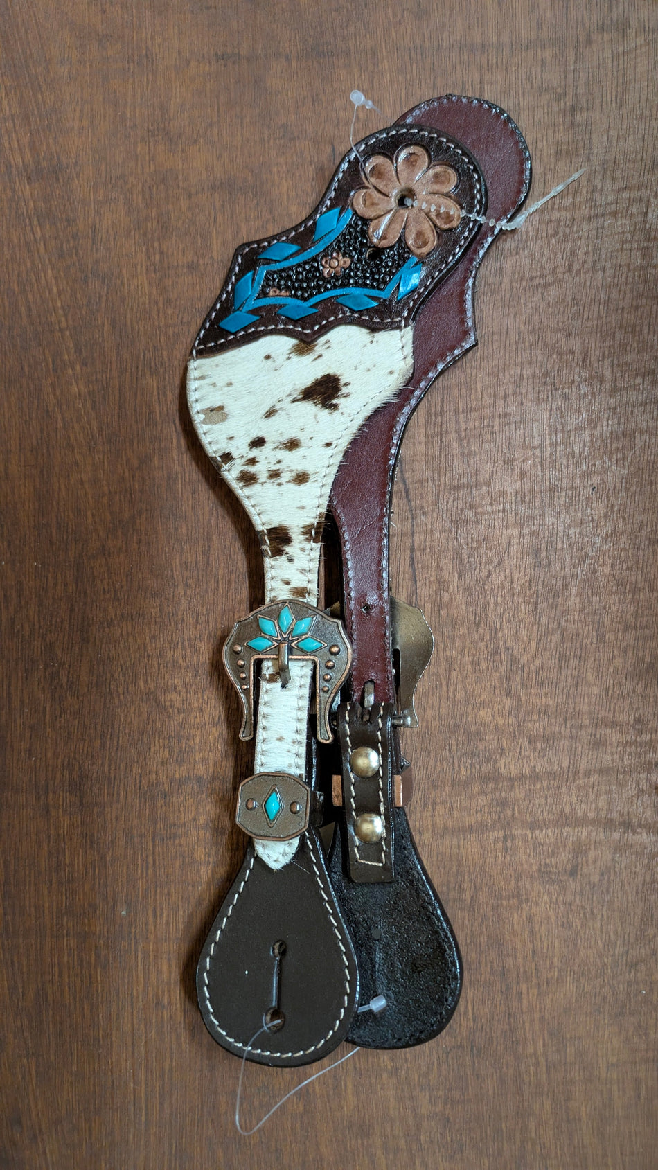 Cow Hide Spur Straps