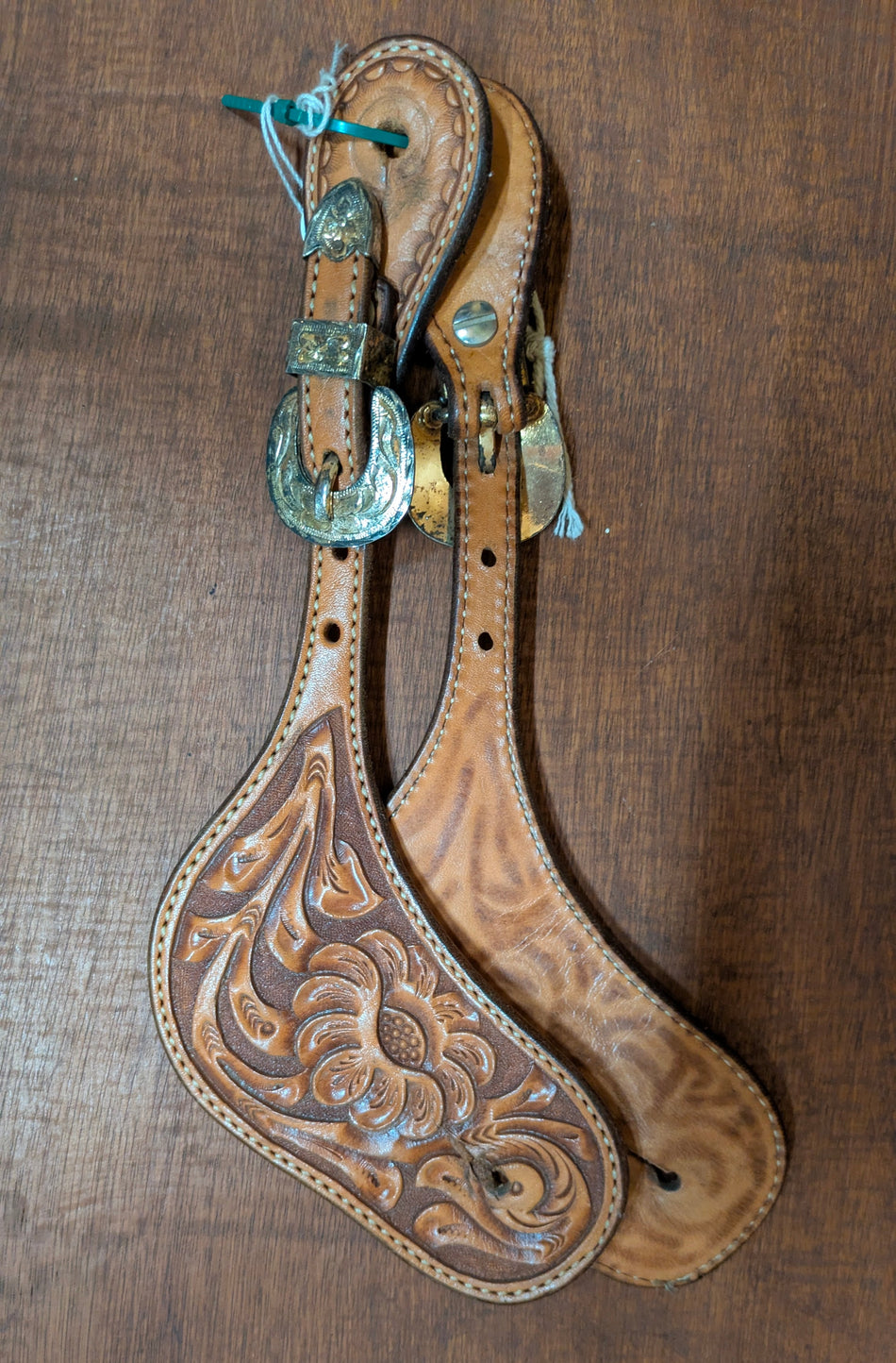 Flower Tooled Spur Straps