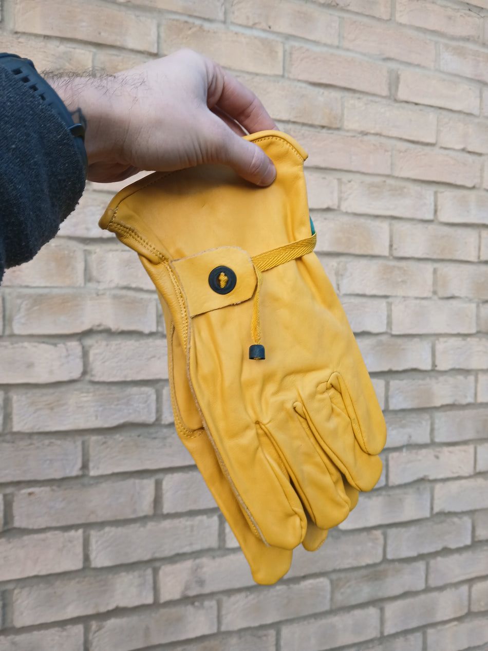 Adjustable Leather Work Gloves - Unlined