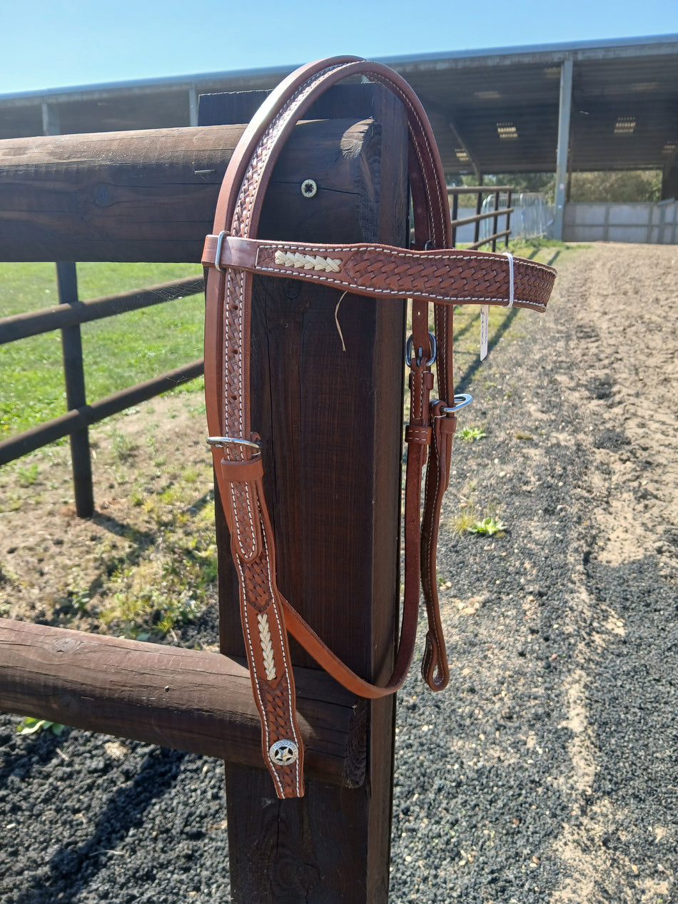 Rawhide & Stars Headstall