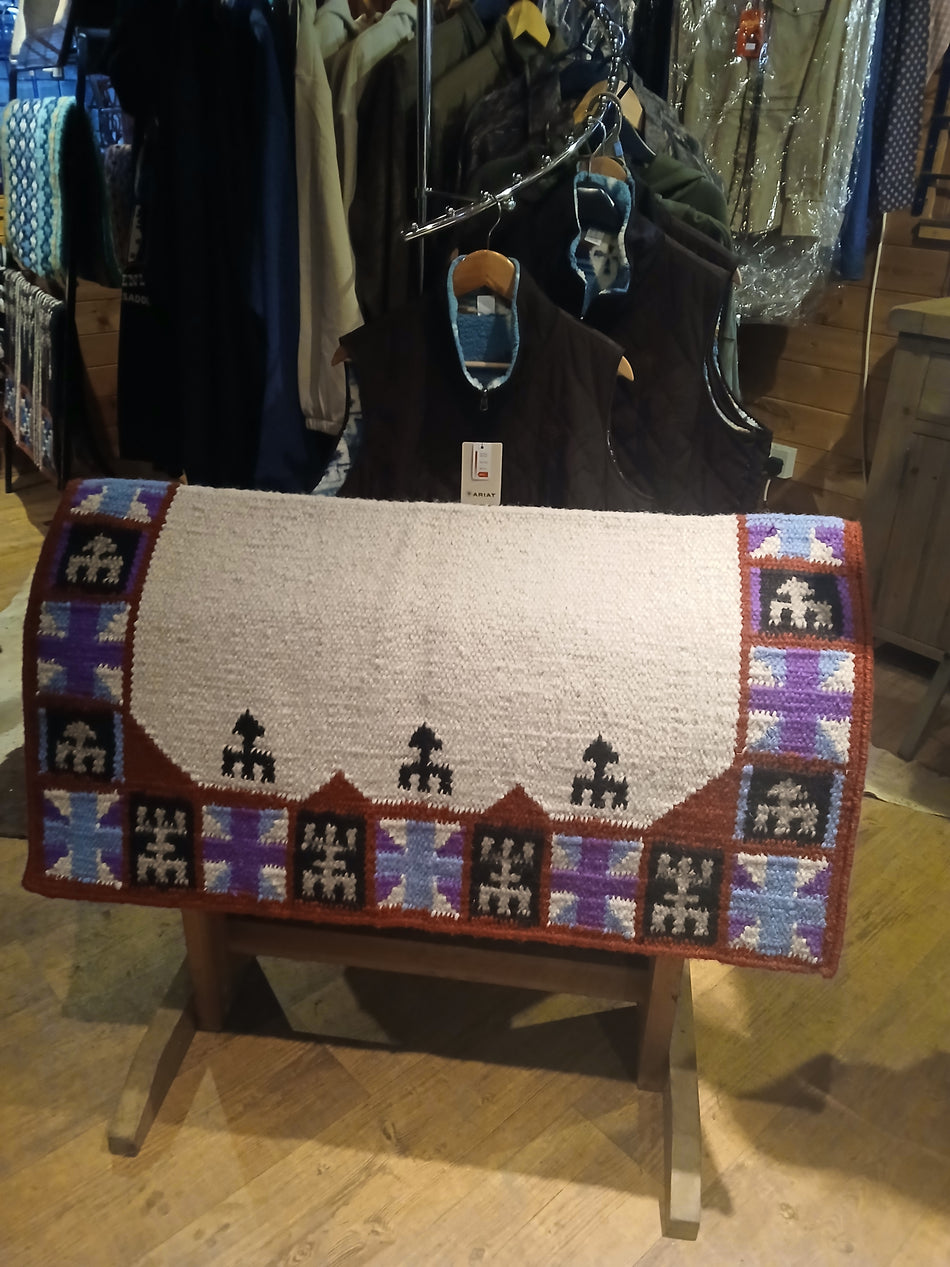 Purple, Blue, Black and Red Patterned Show Blanket