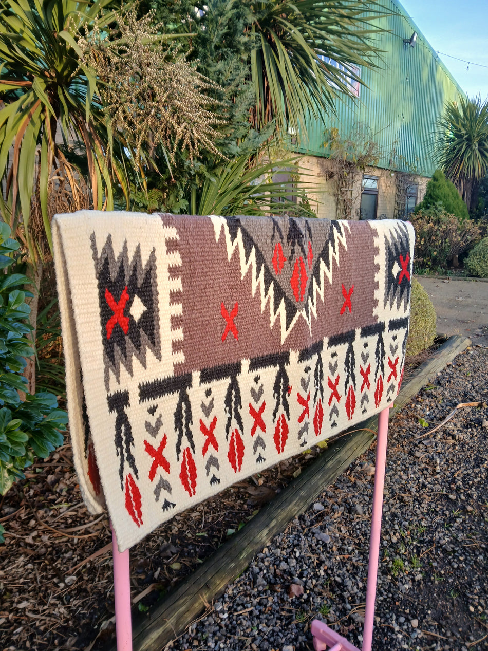 Red, Black & Natural Patterned Show Blanket