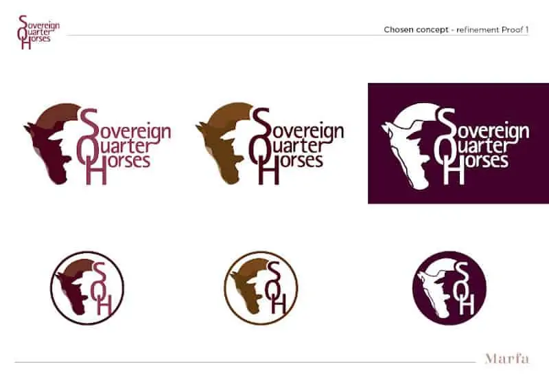 Sovereign Quarter Horses 2021 logo concepts by Harriet Curson